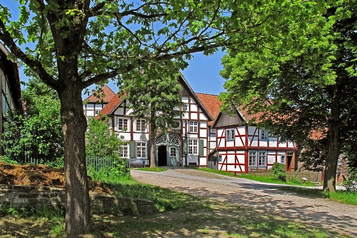 Half-timbered houses in Detmold, Germany