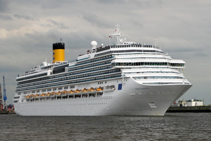 Costa Pacifica cruise liner sailing on water