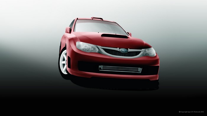 Red Subaru Impreza WRX STI