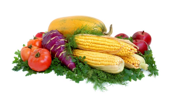Vegetables and fruits arrangement