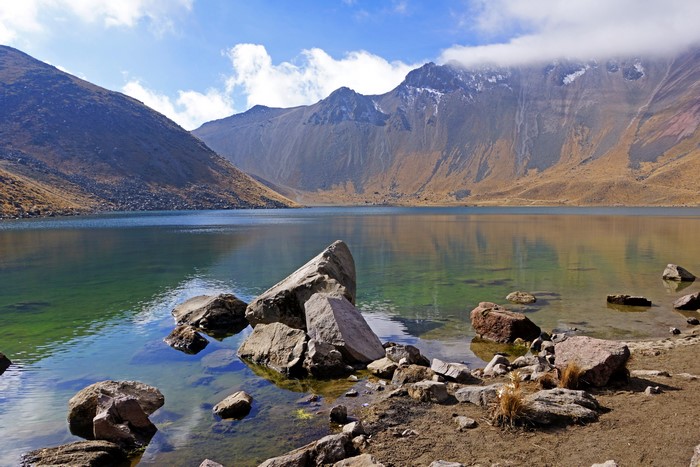 Lake and mountains in Nevado de Toluca National Park, Mexico