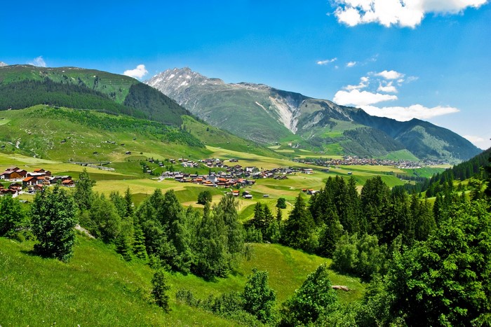 Alpine village in the Swiss Alps