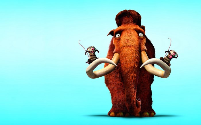 Manny and Crash and Eddie from Ice Age