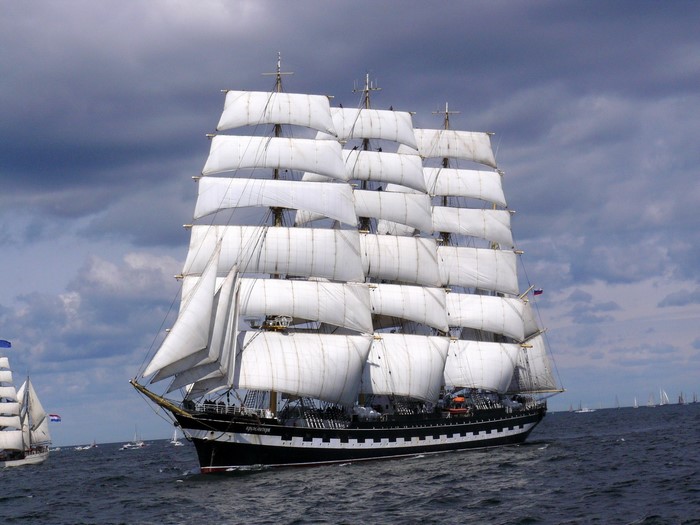 Tall Ship Sailing on the Ocean