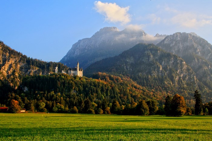 Neuschwanstein Castle in the Bavarian Alps, Germany