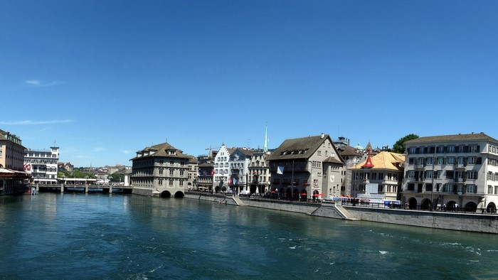 Zurich, Switzerland cityscape with Limmat River