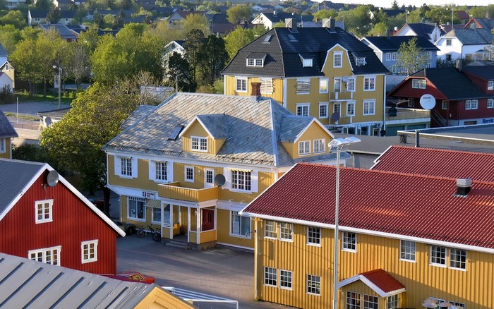 Yellow and red houses in Norway