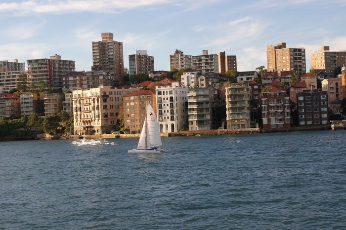 Sailboat sailing in Sydney, Australia