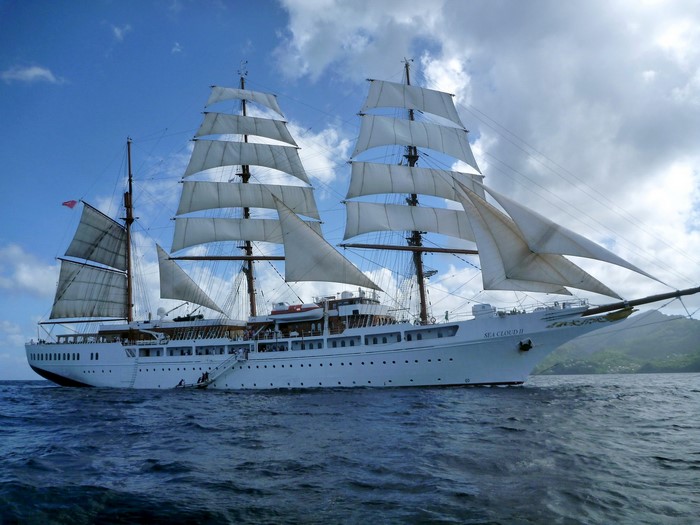 Sea Cloud II sailing ship on the ocean