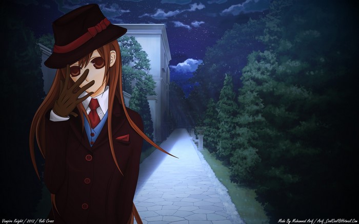 Kaname Kuran from Vampire Knight in a suit and hat