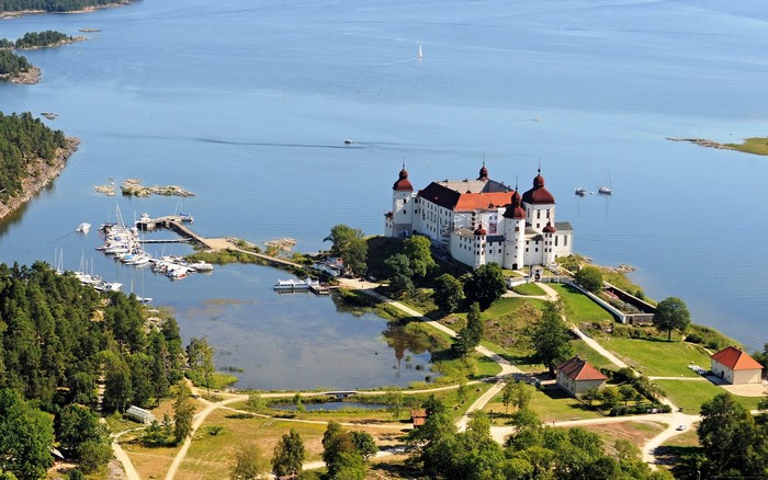 Läckö Castle on a peninsula in Sweden