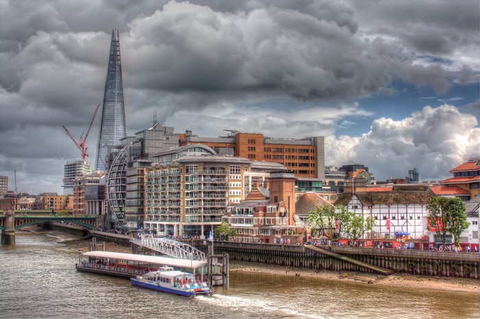 London skyline with The Shard and Globe Theatre