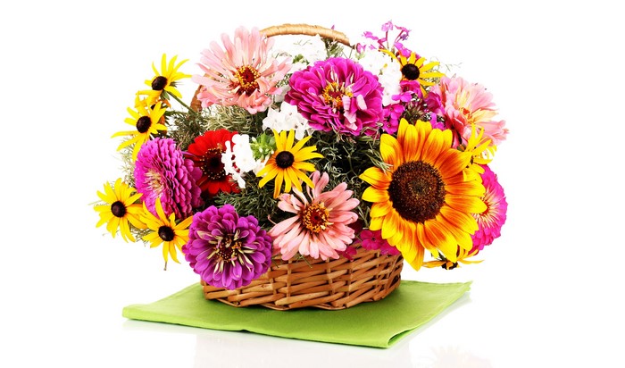 Basket of colorful flowers