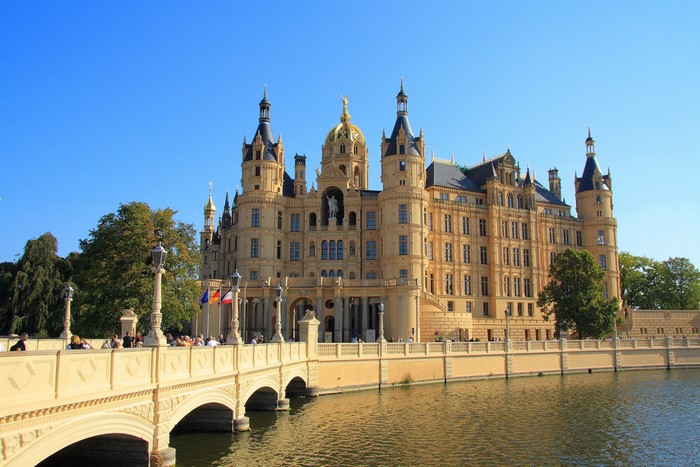Schwerin Castle and Bridge over Water