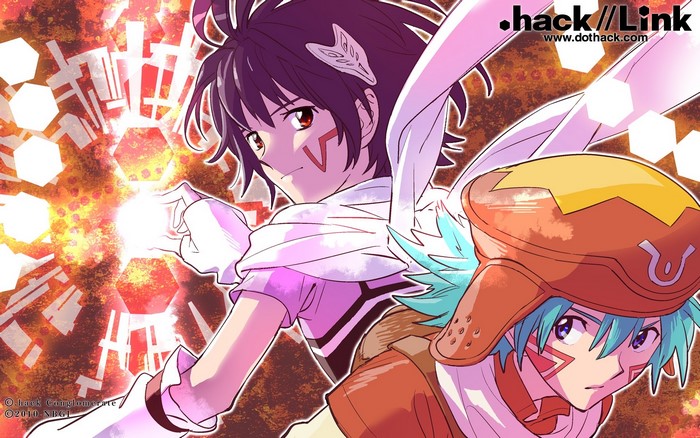 Two characters from .hack//Link