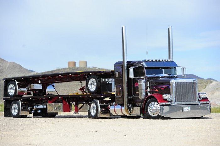 Peterbilt 379 flatbed trailer truck