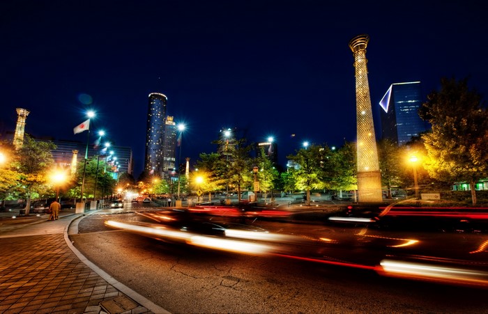 Atlanta Centennial Olympic Park at Night