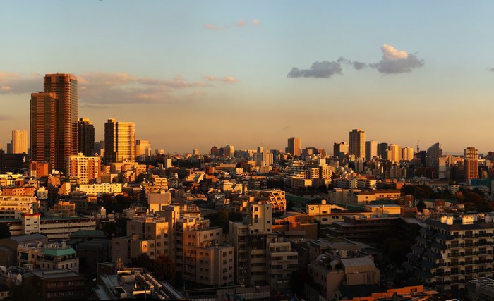 4K Tokyo cityscape at sunset