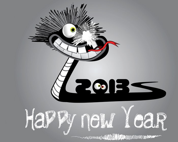 Happy New Year 2013 cartoon snake