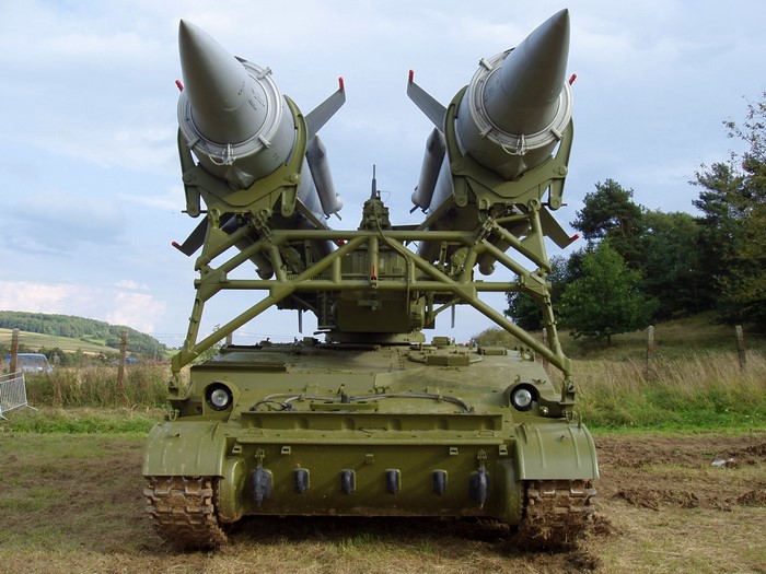 Military missile launcher with two missiles