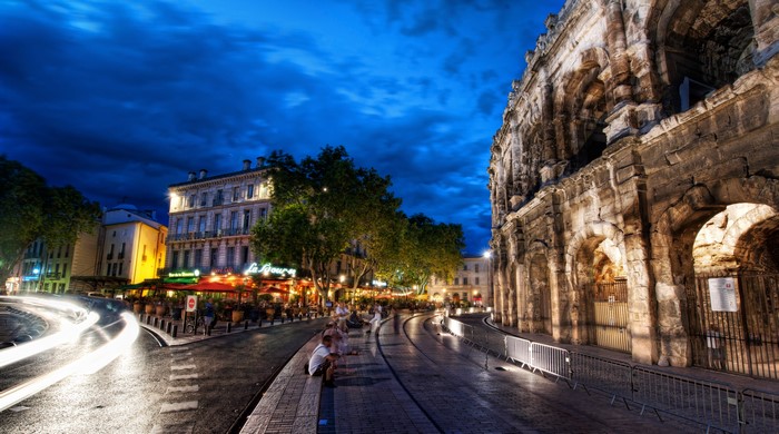 Nimes Arena at Night, France