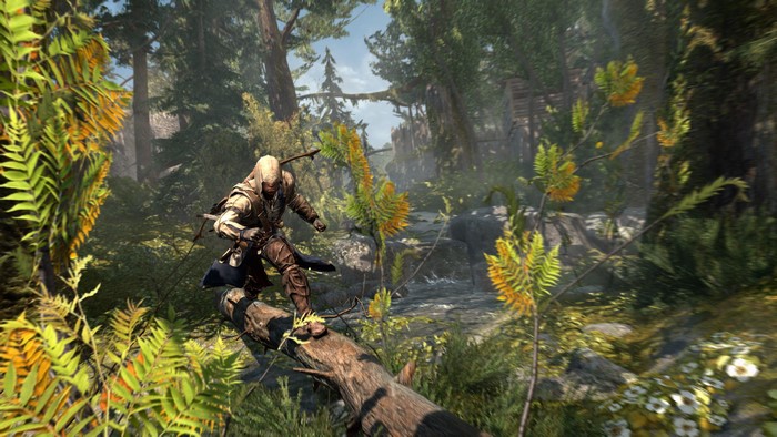 Connor from Assassin's Creed 3 in a forest
