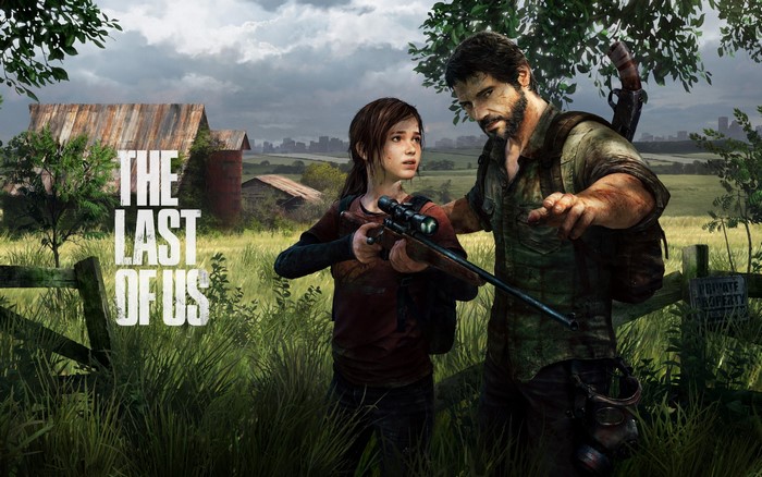 The Last of Us Ellie and Joel in a field