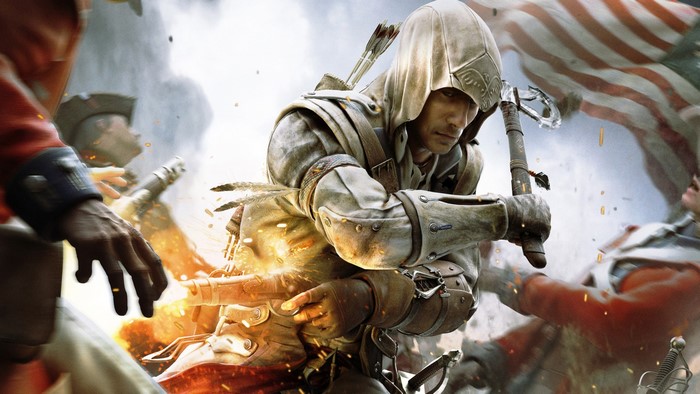 Connor Kenway from Assassin's Creed 3 in battle