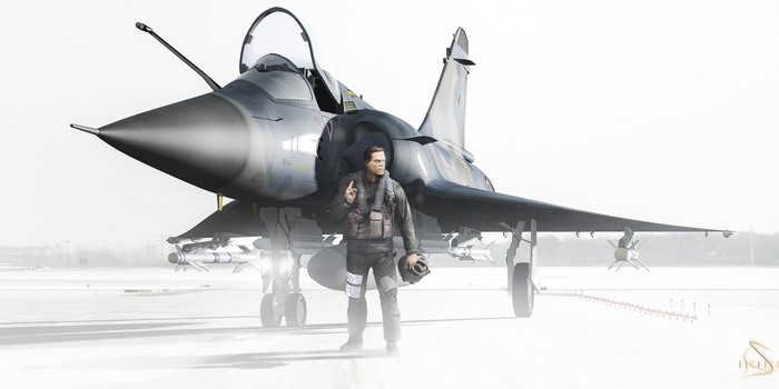 4K Fighter Airplane with Pilot