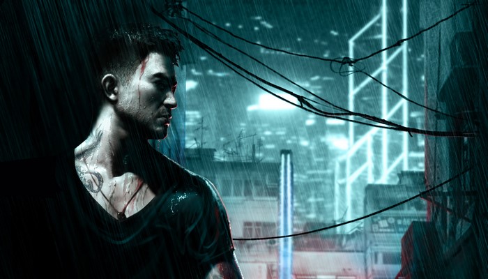 Wei Shen from Sleeping Dogs in the rain