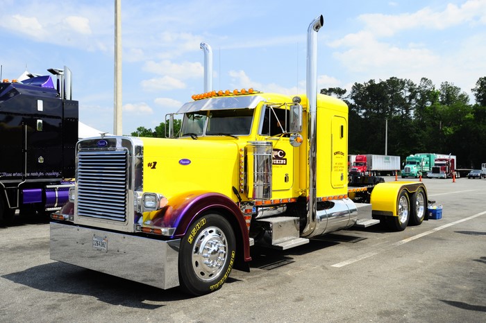 Yellow Peterbilt Truck