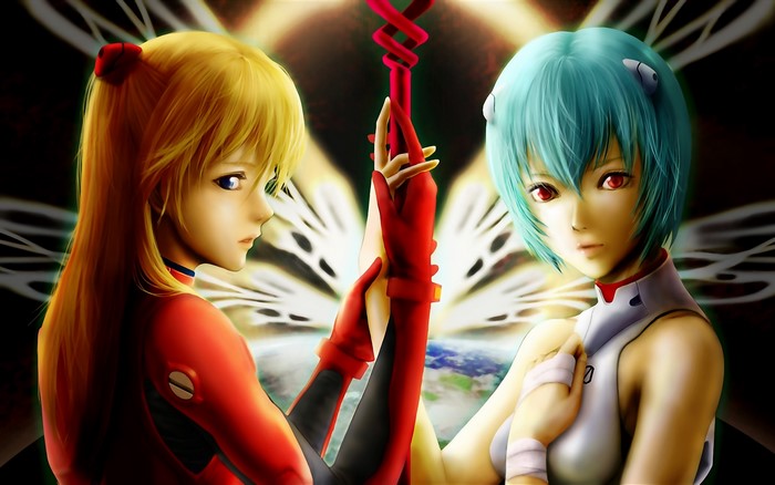 Asuka and Rei from Neon Genesis Evangelion