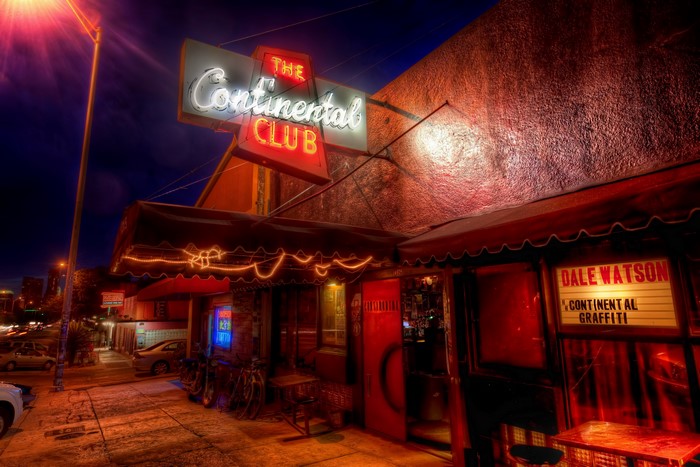 The Continental Club in Austin, TX at Night