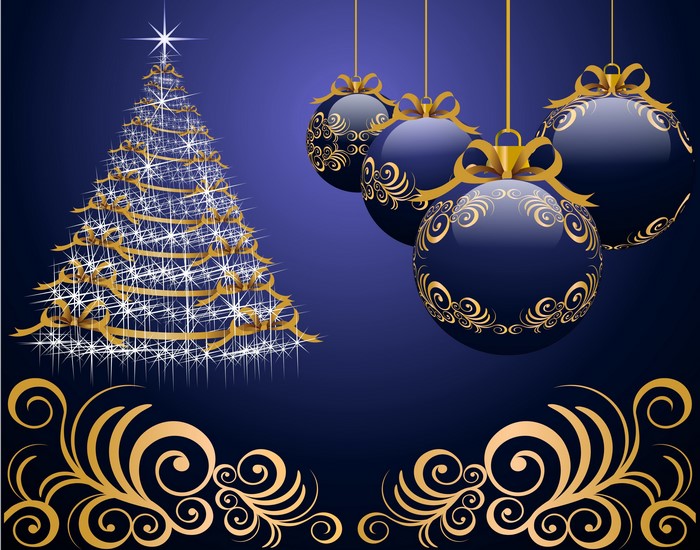 Christmas tree with ornaments and decorations