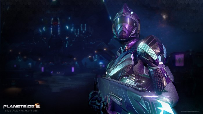 PlanetSide 2 warrior with assault rifle