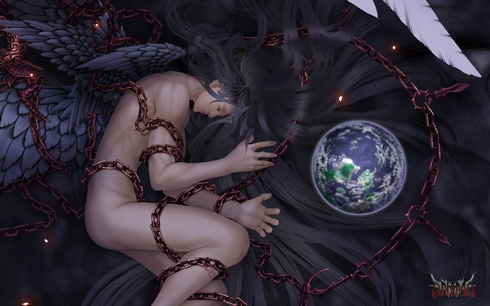Anima: Beyond Fantasy chained angel with Earth