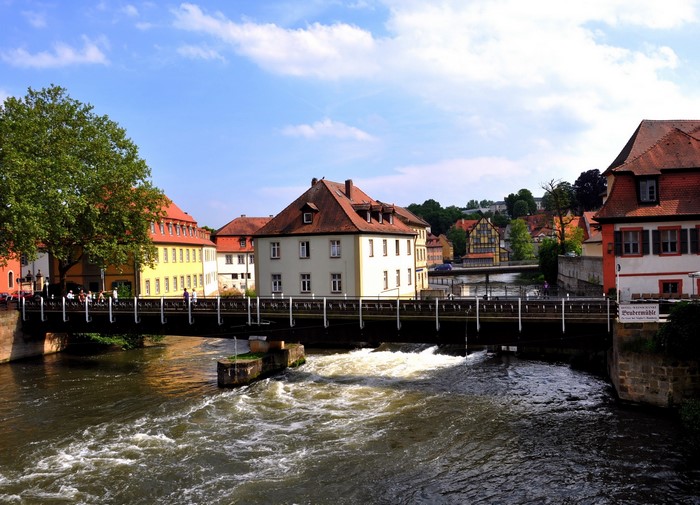 Bridge over a river in Bamberg, Germany