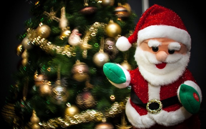 Santa Claus and a Christmas Tree