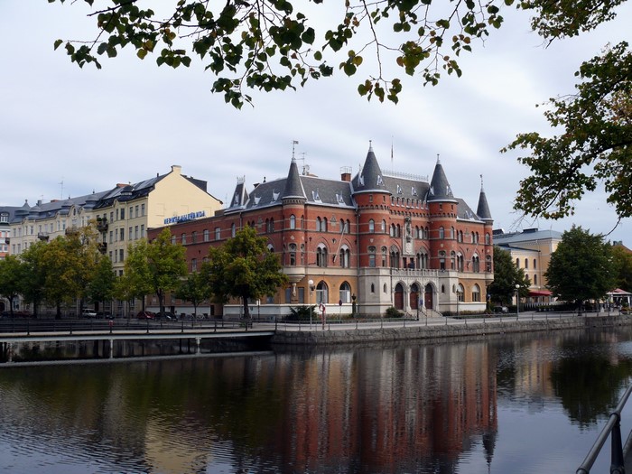 Building on a river in Sweden