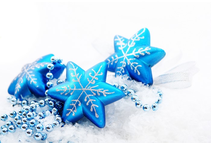 Blue Christmas Star Ornaments with Beads