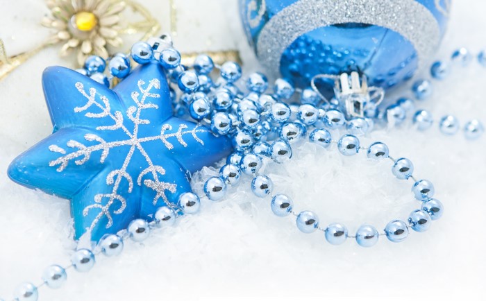 Christmas ornaments with snowflakes and beads