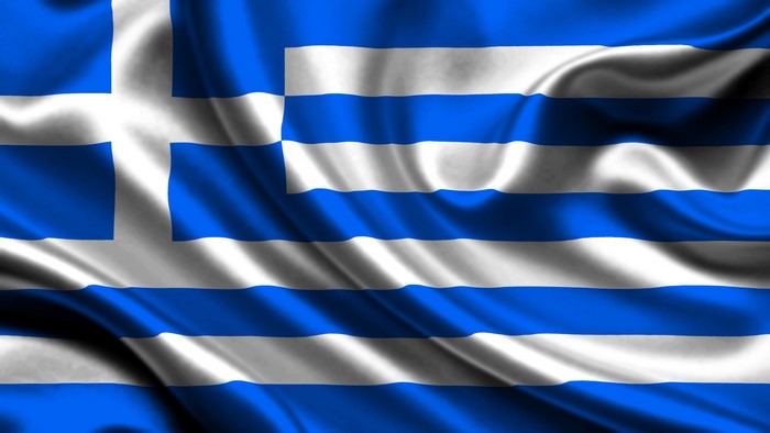 Flag of Greece waving