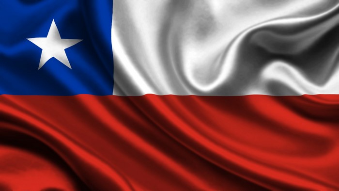 The flag of Chile waving