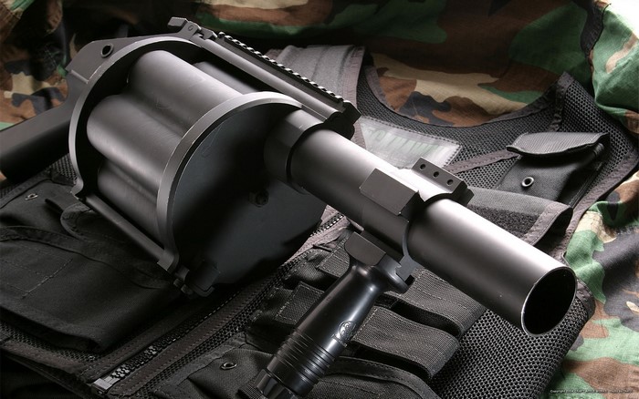 MGL Grenade Launcher on Tactical Vest