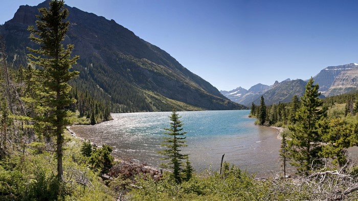 Lake and Mountains in Glacier National Park
