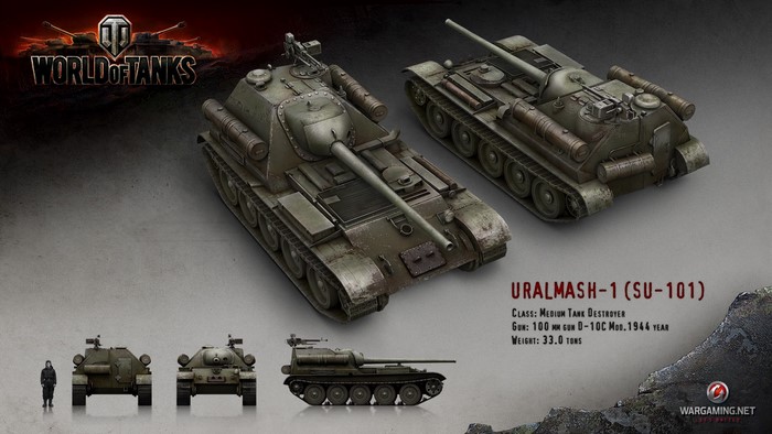 URALMASH-1 (SU-101) Medium Tank Destroyer World of Tanks