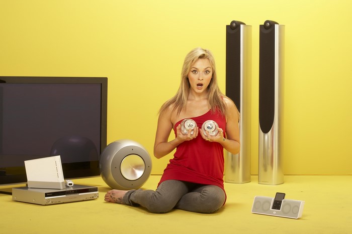 Fearne Cotton with audio equipment