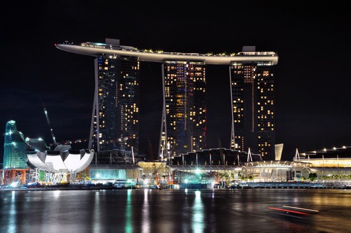 Marina Bay Sands hotel at night, Singapore