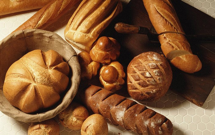 Assortment of freshly baked bread and pastries