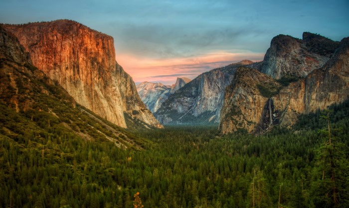 Yosemite Valley, California at Sunset
